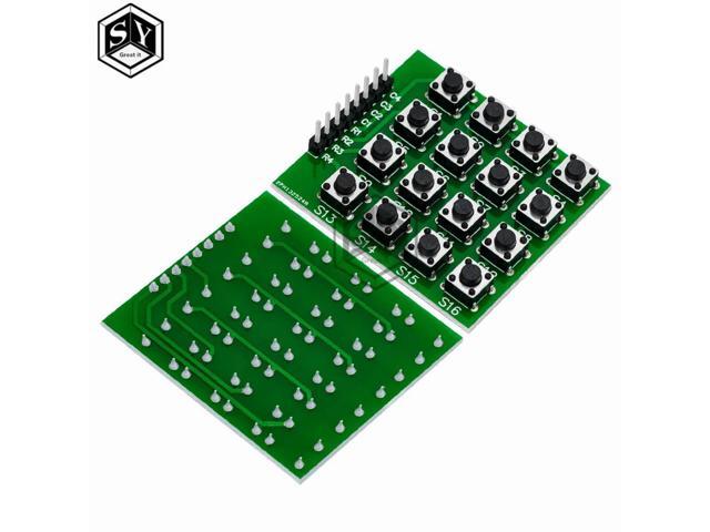 1PCS 8pin 4*4 4x4 Matrix 16 Keypad Keyboard Breadboard Module 16 Button Mcu for Diy Starter Kit