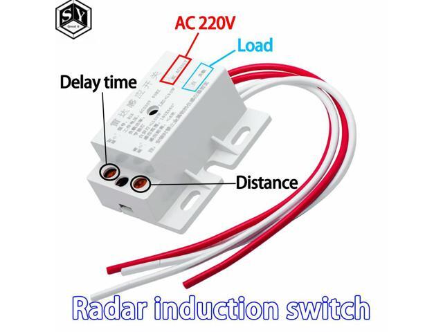 220V AC 50Hz Auto Infrared Sensor Switch PIR Microwave Radar Body Motion Sensor Module Adjustable For Time Distance Range