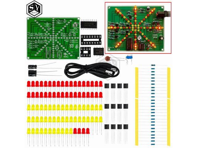 Dual-Color Strobe Light DIY Kit (NE555 + CD4017) - Red-Yellow Pyrotechnic-Style Flasher for Electronics Learning