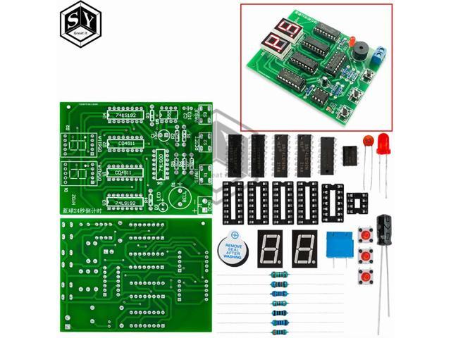 24-Second Basketball Shot Clock DIY Kit 2-Digit LED Countdown Timer with Sound Alarm for