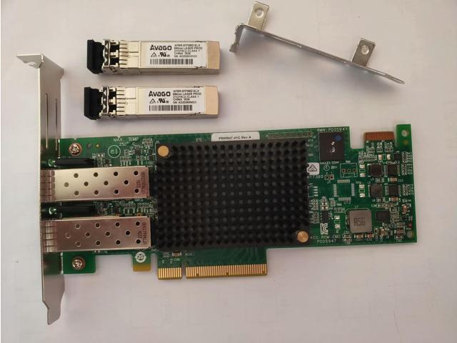 EMULEX 16G Fibre Channel Emulex 16002 LPE16002 16GB FC Dual Port HBA Tape Module/16G Fiber Optic Network HBA/+With Module