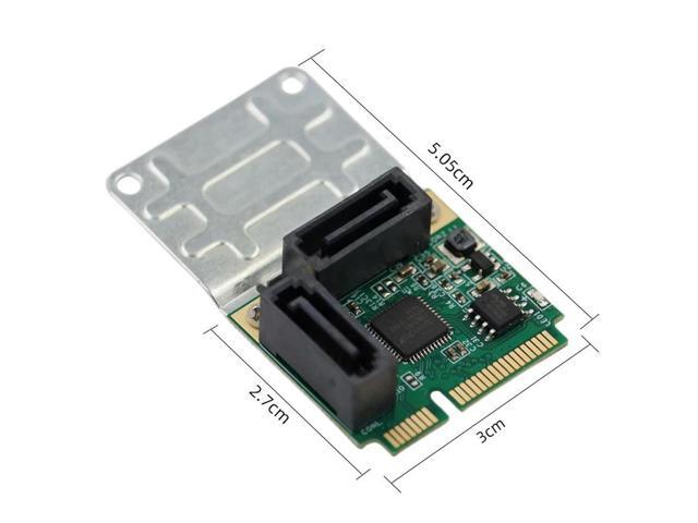 Mini PCI-E to 2 Ports SATA 3.0 Expansion Adapter, PCI-Express Chip, Expansion Card, Mini PCIe to Dual SATA, 1Pc