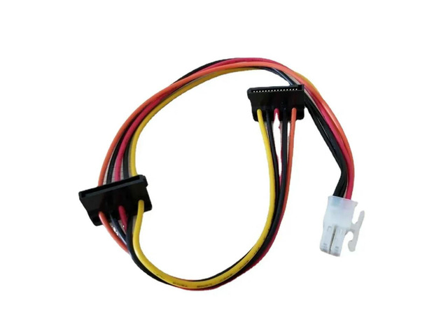 ATX Motherboard 4pin to 2-Port Serial ATA SATA Hard Drive Adapter Power Cable for IPC & Tax Controller 18AWG