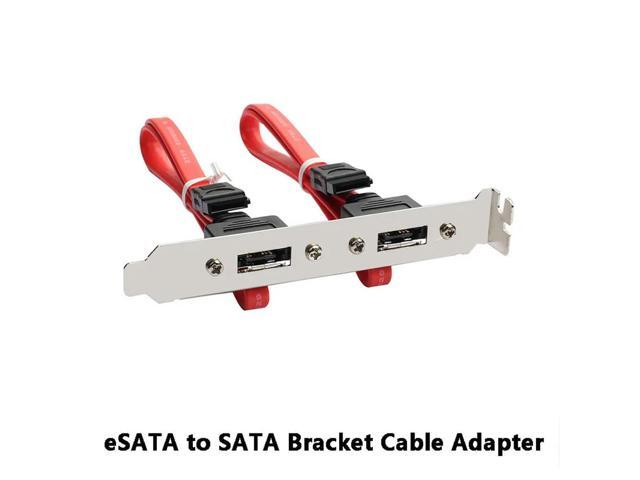eSATA to SATA Bracket Cable Adapter w/ Full Profile PCI Cover,Dual Ports External eSATA to Motherboard 6Gbps SATA Header Cord