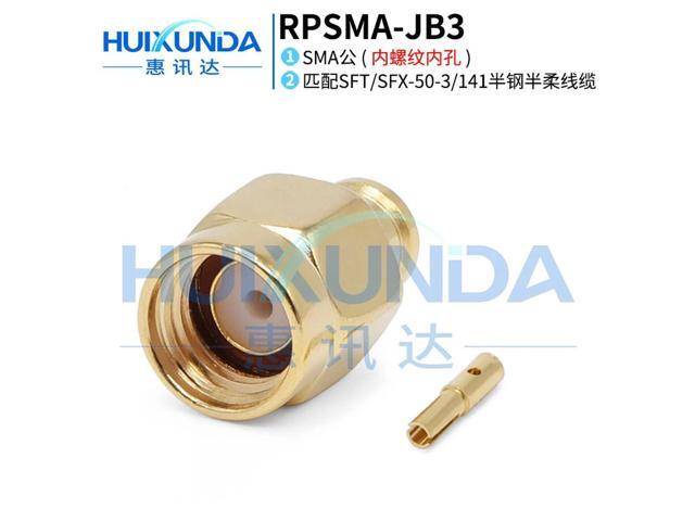 RPSMA-JB3 SMA male reverse pole internal thread internal hole welding RG402/670-141 semi-steel semi-flexible-3 wire