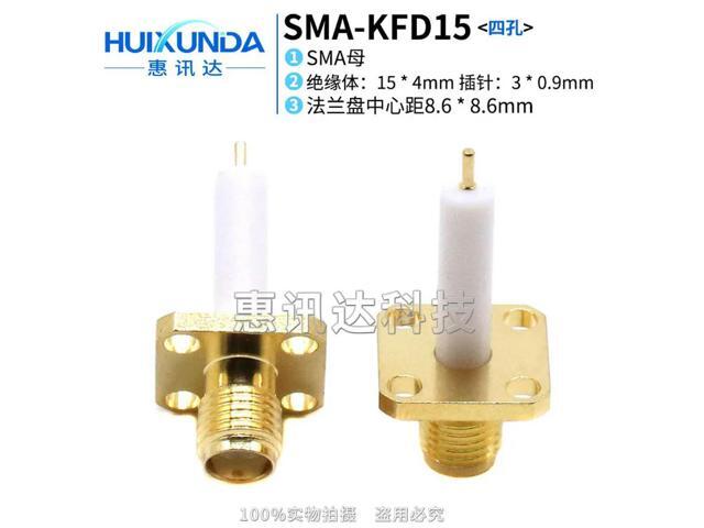 SMA-KFD15 SMA four-hole flange head, antenna connector, insulator length 15MM conductor length 3MM