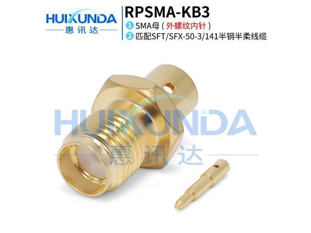 RPSMA-KB3 SMA female reverse pole external thread needle welding RG402/670-141 semi-flexible semi-steel wire connector