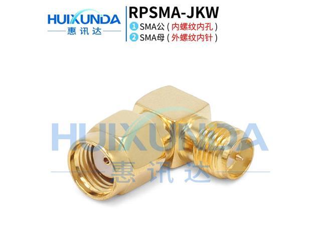 RPSMA-JKW SMA Female Thread Hole to External Thread Pin 90 Degree Right Angle Elbow SMA Reverse Polarity Connector