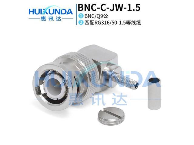 BNC-C-JW-1.5 BNC male elbow crimp 50-1.5/RG316 wire BNC-C-JW3 connector JW1.5