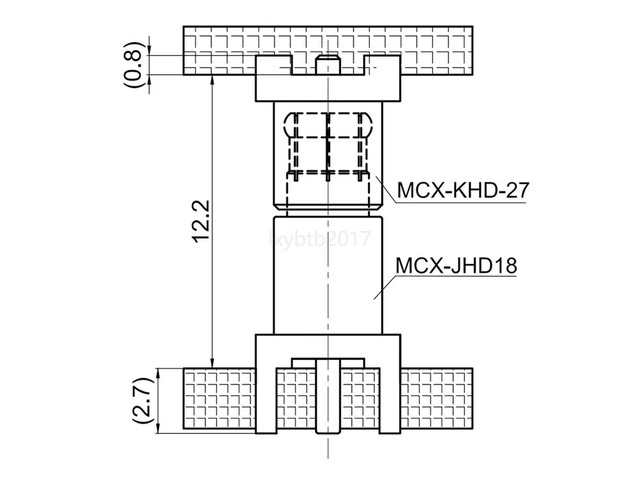 12.2Mm board size scheme MCX-JHD18 pair plug MCX-KHD-27 RF connector PCB panel