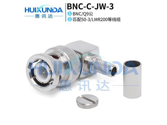 BNC-C-JW-3 BNC Male Elbow Crimp 50-3/LMR200 Wire BNC-C-JW5 Connector JW-3