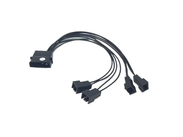 IDE Molex 4Pin to Computer Host Case Mainboard Fan Splitter 3Pin Socket Power Cable Cord