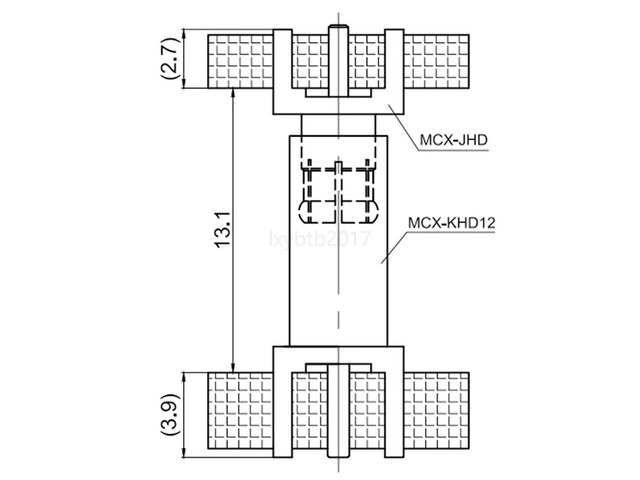 Board-to-board RF connector blind plug male MCX-JHD with female MCX-KHD12 combined height 13.1mm solution