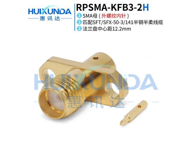 RPSMA-KFB3 SMA female external thread internal needle two-hole diamond flange welding 670-141/RG402 wire