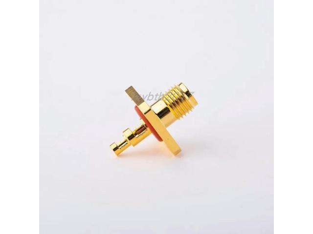 SMA (M) -KF1.13 four-hole flange waterproof female head with RF1.13 wire flange size 12.7 * 12.7