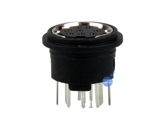 MD 8Pin Female Socket Round-headed Terminal PCB in-line Solder Board Socket mini 180-degree 8Pin Pure Copper Tinned S Terminal