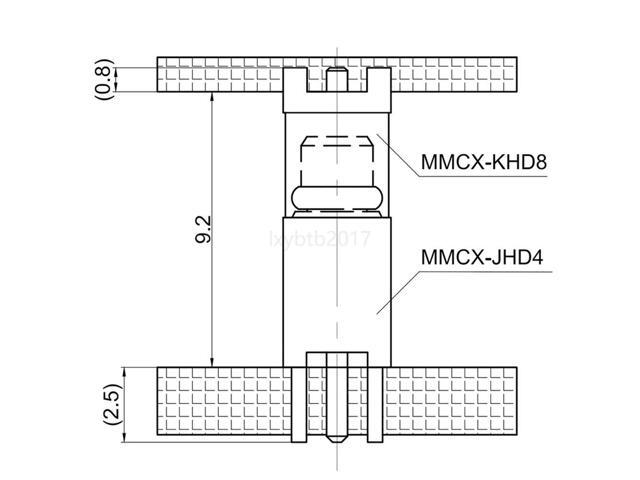 9.2Mm board pitch MMCX-JHD4 and MMCX-KHD8 mating solution PCB panel connector