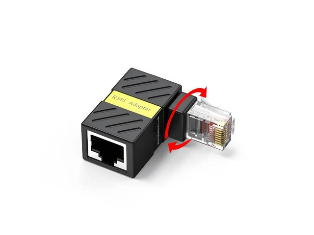 360° Rotation Gigabit RJ45 Network Adapter 90 Degree Right Angle Elbow Network Connector Universal RJ45 Male to Female Converter
