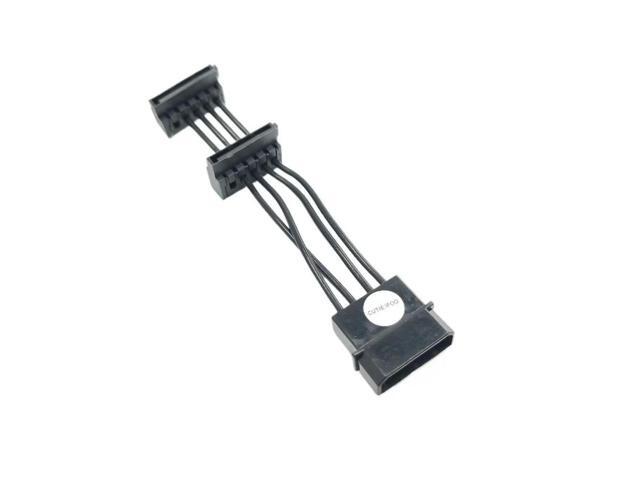 4Pin IDE Molex to 2-Port 15Pin SATA Hard Drive HDD SSD Power Supply SHORT Cable CORD 18AWG Wire PC DIY