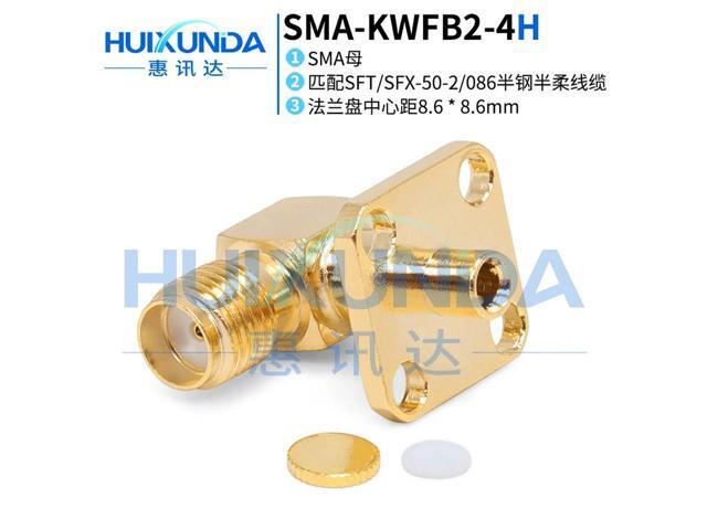 SMA-KWFB2 SMA female elbow with four-hole flange welding 670-086/RG405 semi-steel semi-flexible-2 wire