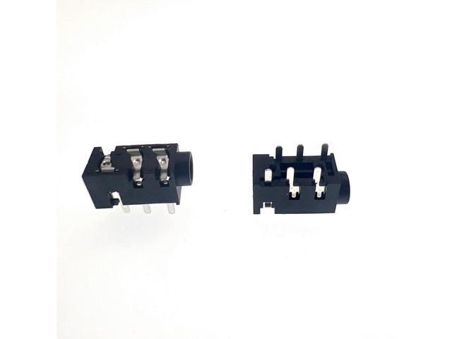 10PCS PJ-393A Silver-plated Headphone Socket 6Pin Socket 2 Fixed Foot 3.5MM Power Socket