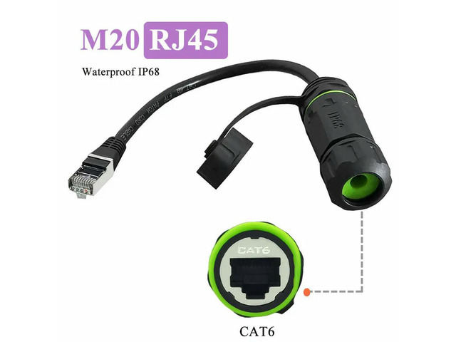 Waterproof CAT6 RJ45 Network Cable Connector IP68 8P8C Ethernet Coupler Adapter Male t Female Shielded RJ45 Signal Aviation Plug