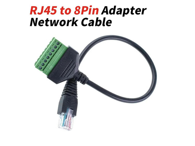 RJ45 to 8-pin Terminal Block Connector Ethernet RJ45 with Cable Adapter Network Socket to Terminal Block Connector for CCTV DVR