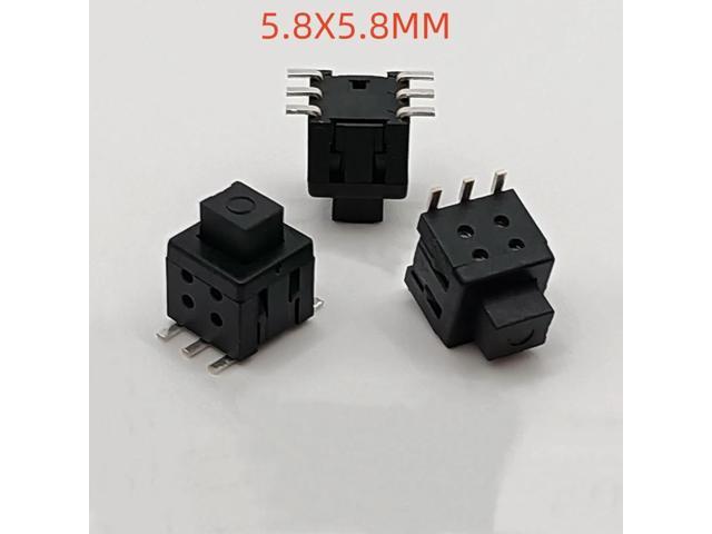 10PCS 5.8X5.8MM Flat head self-locking button switch, vertical patch 6Pin