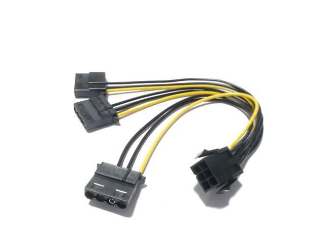 PCI-E Graphics Video Card 6Pin Female To 3-Port D IDE 4Pin Power Cable Cord 18AWG Wire for GPU Extension Supply 20CM