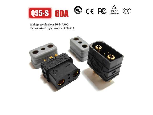 60A QS5 Lithium Connector with Signal Pin High Current Male Female Power Plug Anti-spark Plug for Aircraft Model
