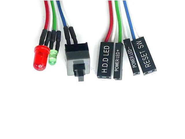 10pcs/lot PC Desktop computer chassis switch reset button hard disk status LED Power cable 65cm