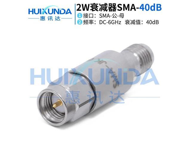 SMA-JK-6G-40dB Fixed Attenuator 40dB Stainless Steel 2W Attenuator Laser Marking SMA-JK