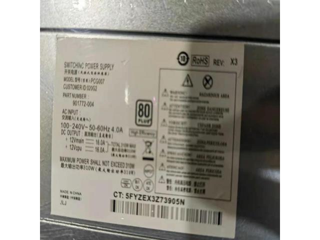 Power Supply Prodesk 480 400 G4 280 282 285 288 600 800 G3 G1 G2 MT 86 99 390 SFF 4Pin 310W For PCG007