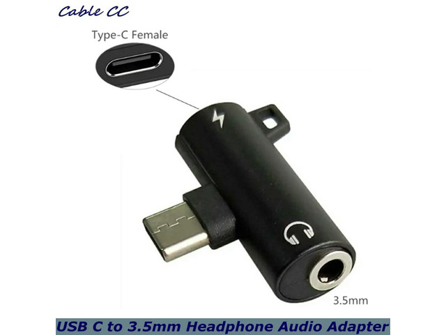 2 in 1 Type C to 3.5mm jack headset charging converter USB Type-C audio adapter for Type C male-to-female phones