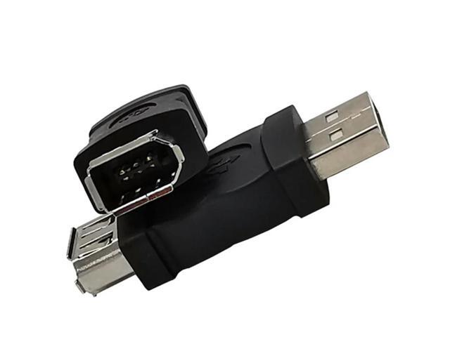 Firewire IEEE 1394 6-pin female to USB 2.0 Type A male adapter adapter camera phone MP3 player PDA camera black