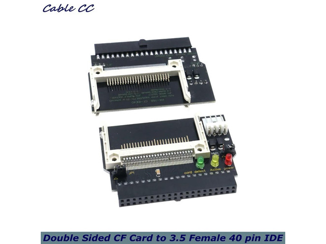 1pc Black Double Sided CF Card to 3.5 Female 40 pin cf to IDE Adapter Converter Card Standard IDE True-IDE Mode for PC Hard Disk