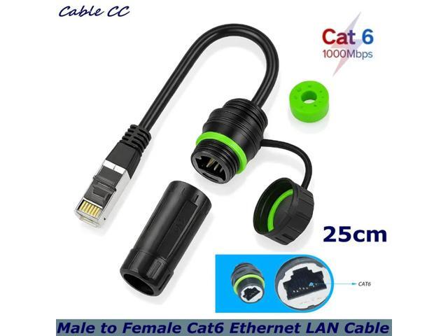 RJ45 Waterproof Panel Mount Connector, Male to Female Cat6 Ethernet LAN Cable,CAT6 Shielded Ethernet Network Extender