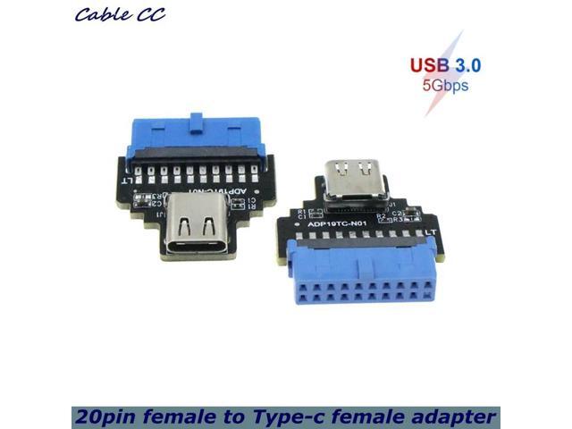 1pcs USB3.0/3.2 Adapter 19P/20P IDC to TYPE-C Female Port With Internal Encryption Dog U-shield Chassis