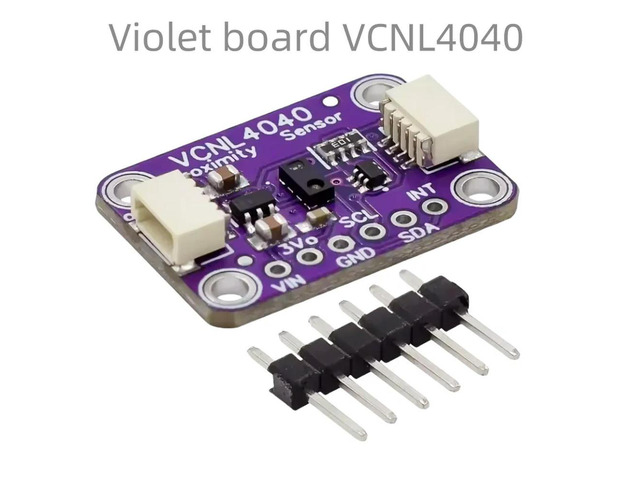VCNL4040 Proximity and illumination sensor 2-in-1 sensor 3.3V-5V 6P row pin compatible with STEMMA QT Qwiic Purple/Black