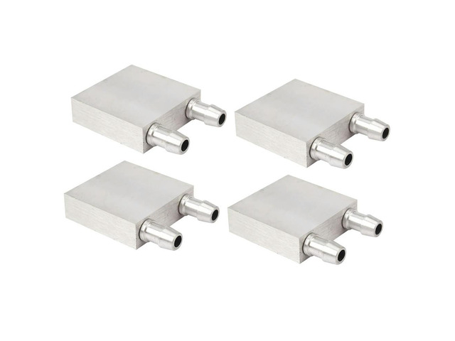 4X Primary Aluminum Alloy Water Cooling Block 40X40mm For Liquid Water Cooler Heat Sink System Silver Use