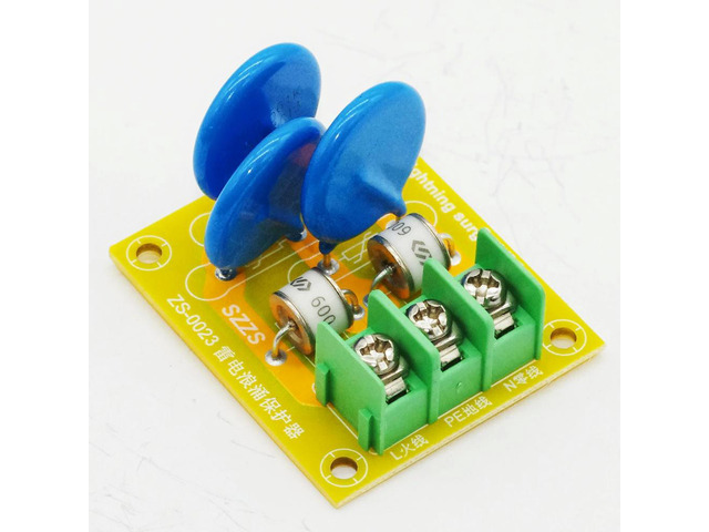Surge lightning protection device for AC power supply, gas tube discharge varistor, overvoltage protection