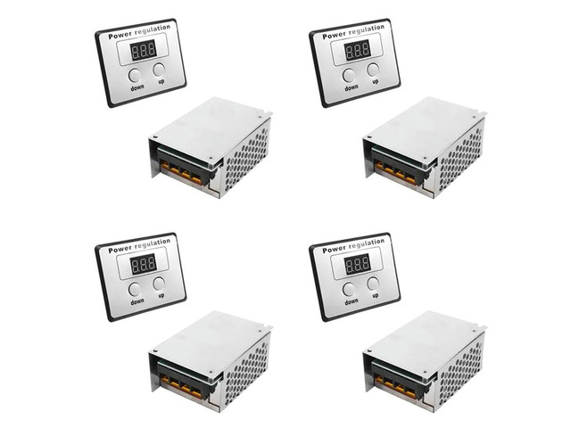 4X Water Heater Small Motors 4000W 220V AC SCR Voltage Regulator Dimmer Electric Motor Speed Temperature Controller