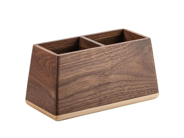 Wooden Desktop Makeup Brush Box Dressing Table Finishing Box Wood Pen Holder