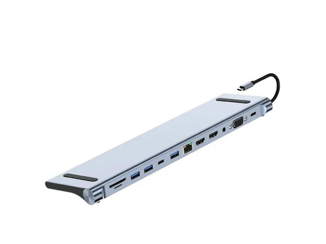 USB C Hub 12 In 1 USB C Adapter With 4K -Compatible VGA USB-C Thunderbolt 3 Gigabit Ethernet Audio SD/TF For