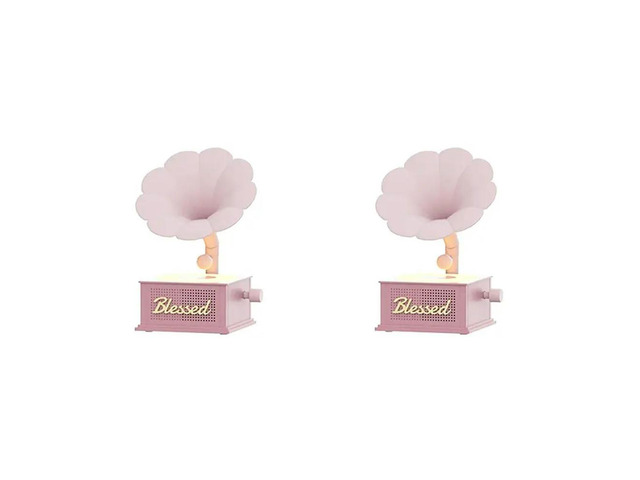 2X Mini Retro Bluetooth Speaker Mini Outdoor Sound System Radio Music MP3 Subwoofer Pink