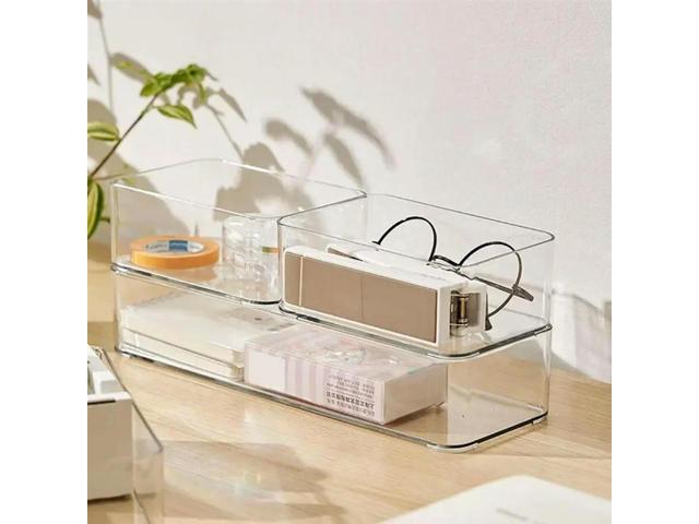 25Pcs Clear Drawer Organizers Box Set Smooth Edge Burr Free Transparent Design Cosmetics Containers Versatile