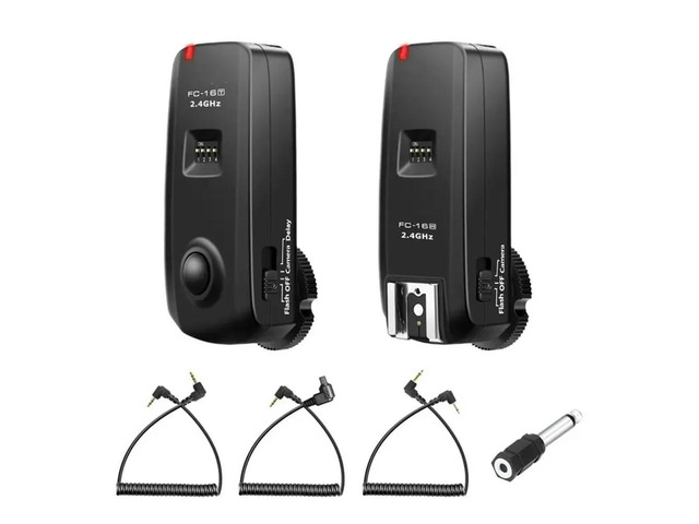 FC-16 2.4G Camera Shutter With Studio Flash Trigger Dual Receivers For DSLR Mirrorless Cameras
