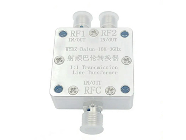 RF Balun Transformer 1:1 Ratio 10Mhz-8Ghz Transmission Line Type Featuring SMA Female Connector Ports