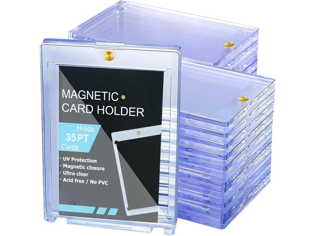 25Pc Magnetic Card Holder 35Pt,Card Case Holder Card Protectors Hard Plastic,Card Sleeves Display Case For Baseball Card