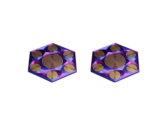 2X MWO Polarization Energy Disk Multiwave Oscillator Antenna Lakhovsky Golden Plated Energy Disc Charging